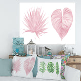 Tropical Pink Watercolour Leaves II