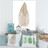 Dried Leaf Plant Beige On White