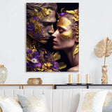 Loving Couple Kissing Floral Design I