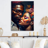 Loving Couple Kissing Floral Design III