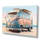 70S Surfing Van At The Beach II