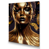 Woman With Black And Gold Butterflies II