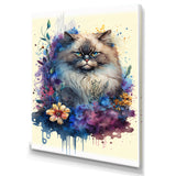 Cute Persian Cat Floral Art II