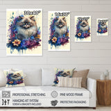 Cute Persian Cat Floral Art II