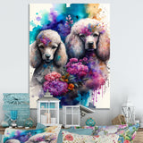 Cute Poodles Dog Floral Art