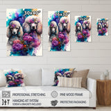 Cute Poodles Dog Floral Art