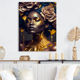 Gold And Black Floral Woman VII