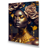 Gold And Black Floral Woman VII