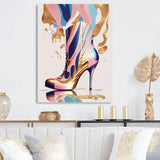 Pink And Blue Art Deco High Heel Boots III