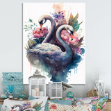 Cute Swans Floral Art II