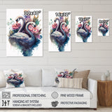 Cute Swans Floral Art II