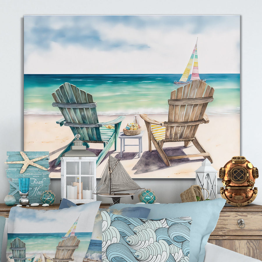 Designart Open Window to Calm Extra Large Seashore Metal discount Wall Art-40X30