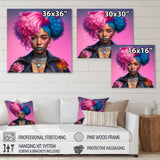 Pink And Blue African American Woman III