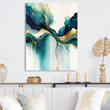 Teal And Gold Abstract Expression I