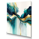 Teal And Gold Abstract Expression I