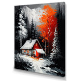 Monochrome Orange Cottage In Winter I