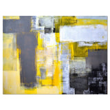 Grey and Yellow Blur Abstract Wall Art