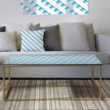 3D White and Blue Pattern VI - Metal Glam Coffee Table
