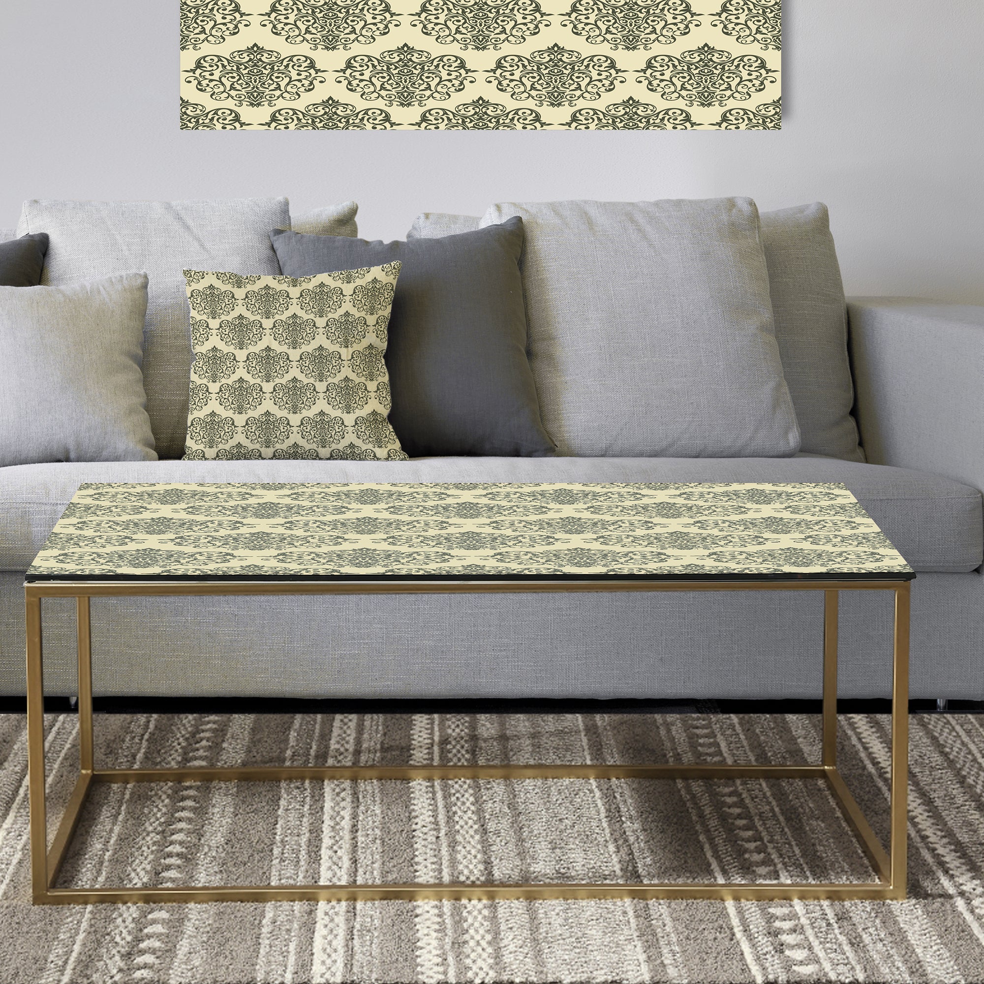 Abstract Design Retro Pattern III - Metal Glam Coffee Table