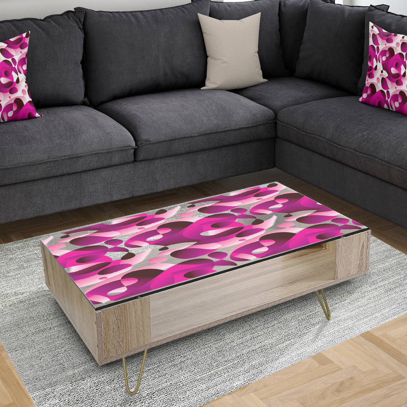 Abstract Table Patterns Abstract Design Retro Pattern VI - Traditional Coffee Table – Designart ...