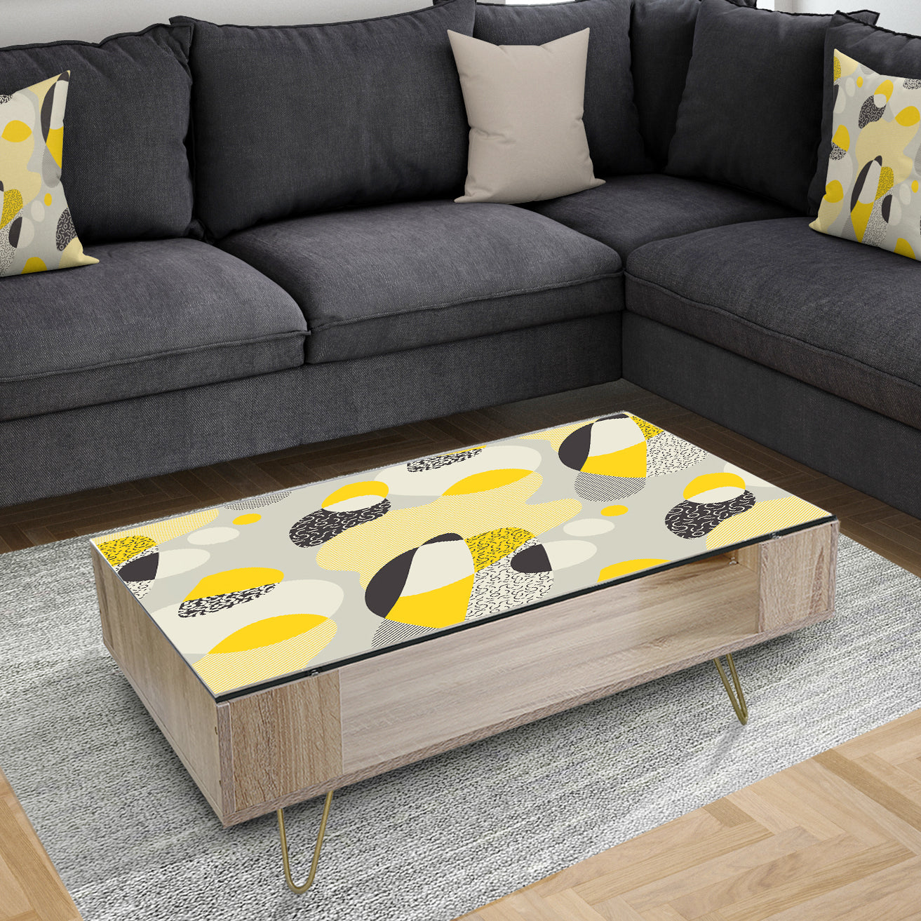 Abstract Design Retro Pattern V - Glam Coffee Table