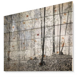 Dark Morning in Forest Panorama - Landscape Print on Natural Pine Wood - 20x15