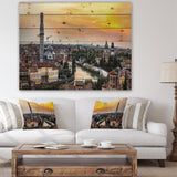 Verona at Sunset in Italy - Cityscape Print on Natural Pine Wood - 20x15