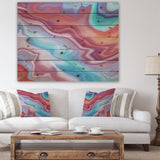 Abstract Marbled Background - Abstract Print on Natural Pine Wood