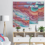 Abstract Marbled Background - Abstract Print on Natural Pine Wood