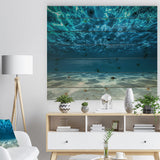 Ocean Bottom Beneath the Surface - Sea & Shore Print on Natural Pine Wood - 20x15