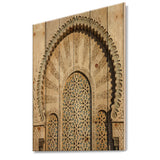 Designart 'Morocco Mosque Door' Vintage Print on Natural Pine Wood - 15x20