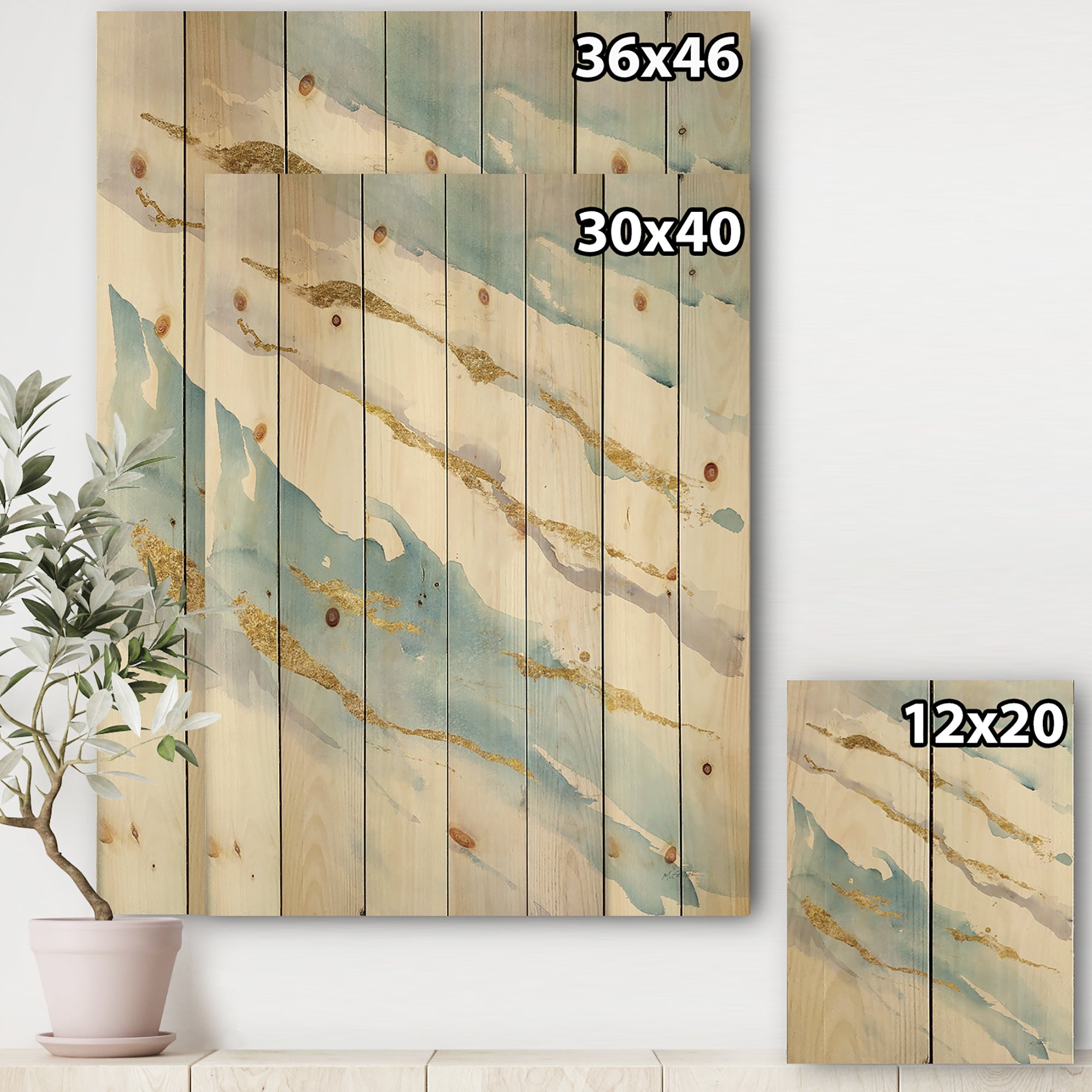 Abstract Drift v2 - Posh & Lux Print on Natural Pine Wood