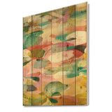 Abstract Pastel Flower Painting with Pink and Blue - Cabin & Lodge Print on Natural Pine Wood