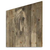 Farmhouse Horse - Modern Farmhouse Print on Natural Pine Wood - 16x16