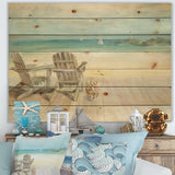 Seaside Morning no Window - Coastal Print on Natural Pine Wood - 20x15