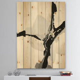 Abstract Neutral III - Mid-Century Modern Print on Natural Pine Wood