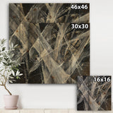 Abstract Glacial Black and White Painting - Mid-Century Modern Print on Natural Pine Wood