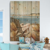 Coastal Chair Relax  Beach - Nautical & Coastal Print on Natural Pine Wood - 15x20
