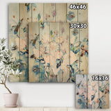 Abstract Pink Flowers Farmhouse Waterpainting - Farmhouse Print on Natural Pine Wood