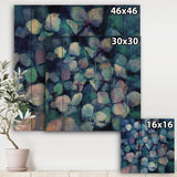 Abstract Blue Flower Petals - Traditional Print on Natural Pine Wood