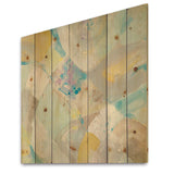 Abstract Compositions of Pastel Blue and Green - Modern & Contemporary Print on Natural Pine Wood