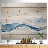 3D Wave of Water Splash - Abstract Print on Natural Pine Wood