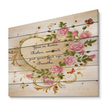 A home is nothing without love. Heart of gold and roses - Textual Entrance Art on Wood Wall Art