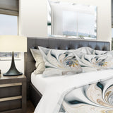 White Stained Floral Art - Modern & Contemporary Duvet Cover Set